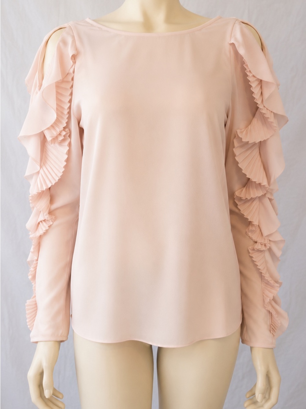 Marchesa Blush Pink Ruffle Sleeve Blouse